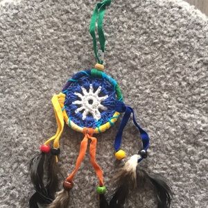 Mini Dream Catcher, Crocheted, Handmade